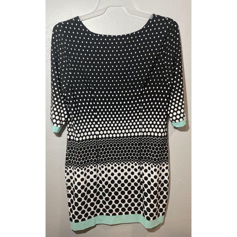 studio one black w/ white polka dot and light blue dress